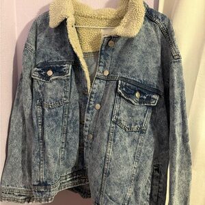 Celebrity Pink Blue Jean Jacket with Cream Lining